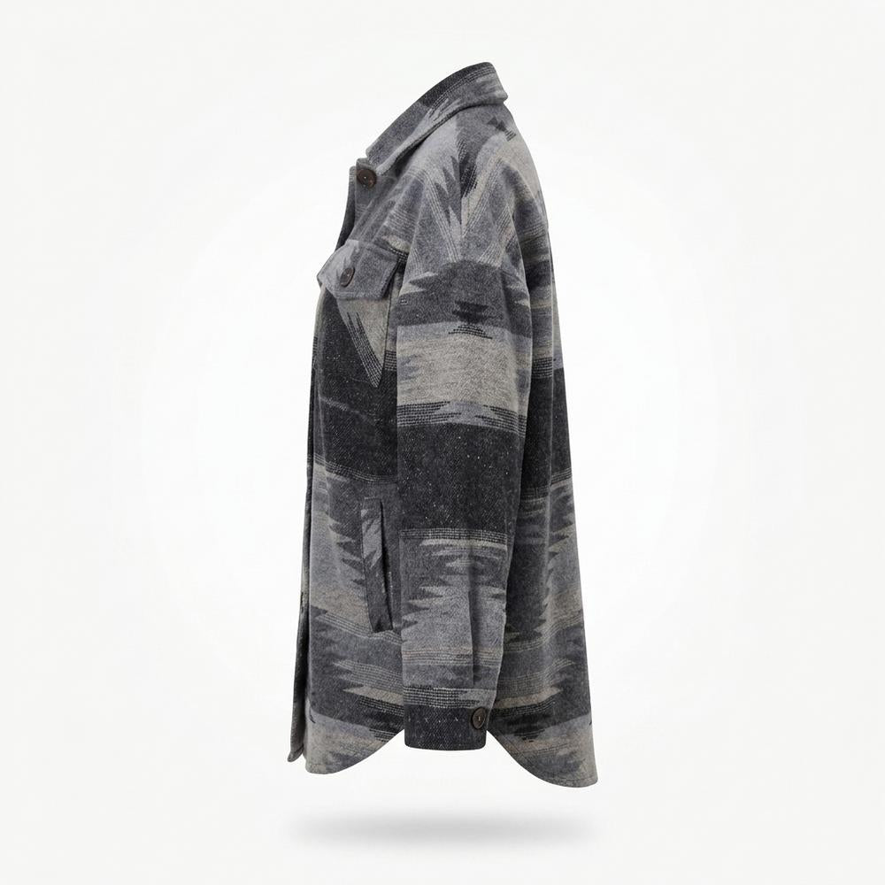Nobleman Code - Tetot | Gemustert Geknöpft Jacke Damen