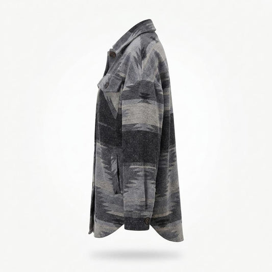 Nobleman Code - Tetot | Gemustert Geknöpft Jacke Damen