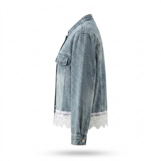Nobleman Code - Vafer | Kragenlos Spitzenbesetzt Jacke Damen