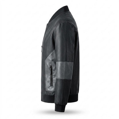 Gentleman Code - Tifuk | Zweifarbig Reißverschluss Lederjacke Herren