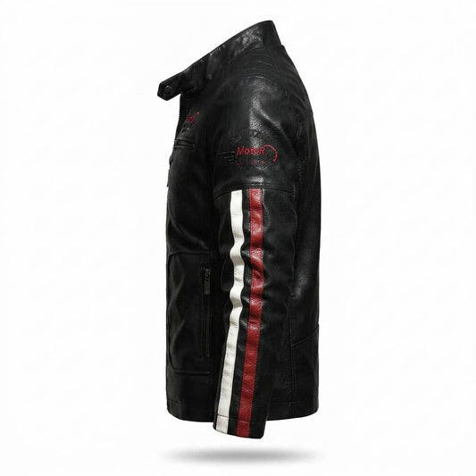 Nobleman Code - Luwak | Gestreift Tailliert Lederjacke Herren