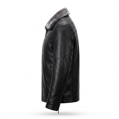 Gentleman Code - Cobat | Gefüttert Reißverschluss Lederjacke Herren
