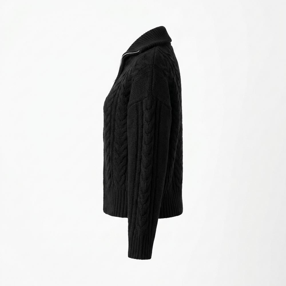 Nobleman Code - Lunot | Hochgeschlossene Strukturierte Strickjacke Damen