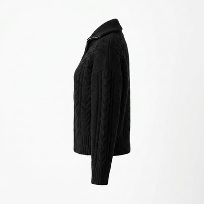 Nobleman Code - Lunot | Hochgeschlossene Strukturierte Strickjacke Damen