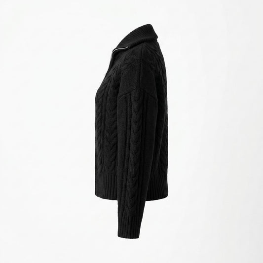Gentleman Code - Lunot | Hochgeschlossene Strukturierte Strickjacke Damen
