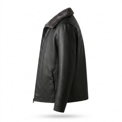 Gentleman Code - Cozun | Gefüttert Strukturiert Lederjacke Herren
