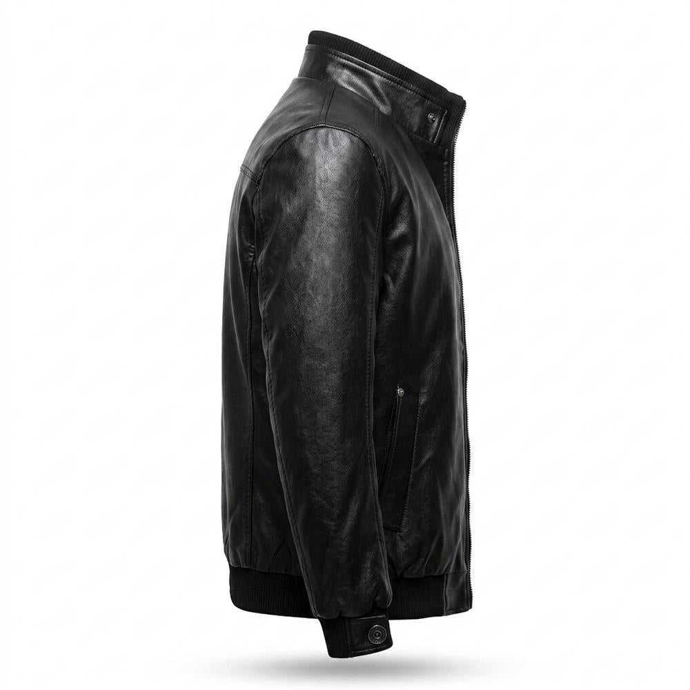 Gentleman Code - Medur | Gefüttert Kurz Lederjacke Herren