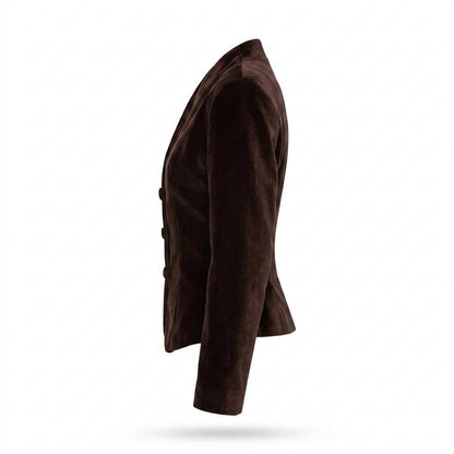 Gentleman Code - Aitam | Tailliert Geknöpft Wildleder-Jacke Damen