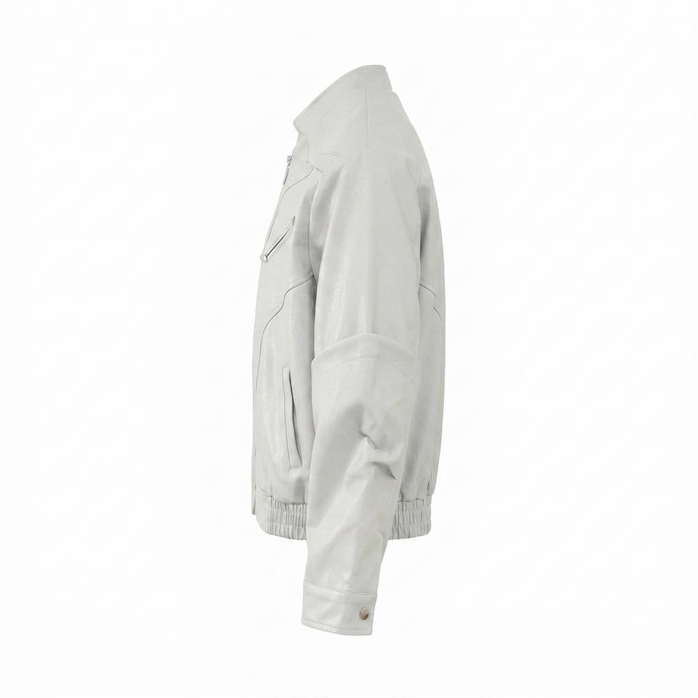 Gentleman Code - Notat | Strukturierte Hochgeschlossene Lederjacke Unisex