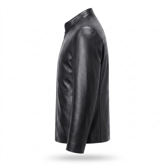 Nobleman Code - Zikir | Gefüttert Hochgeschlossen Lederjacke Herren
