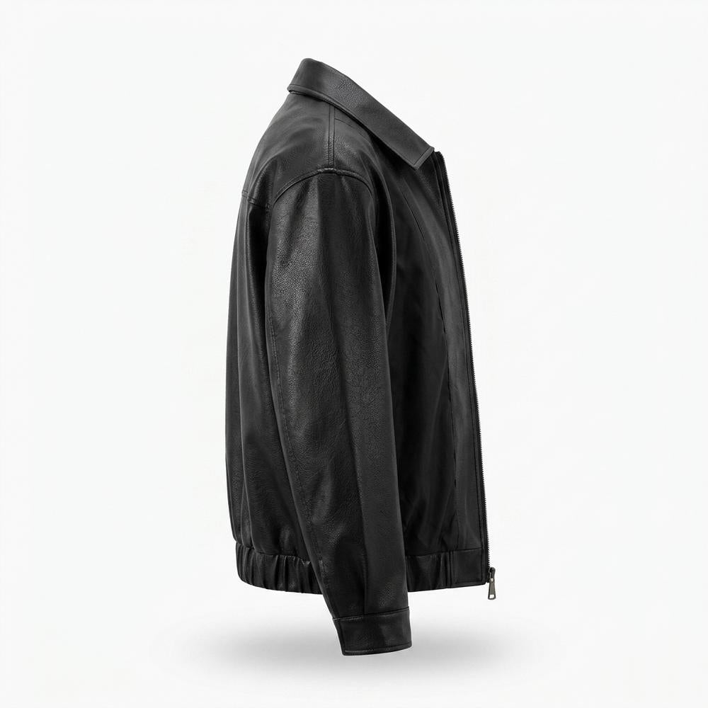 Gentleman Code - Rovum | Gefütterte Genarbte Lederjacke Unisex
