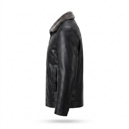 Gentleman Code - Sudom | Gefütterte Glatte Lederjacke Herren