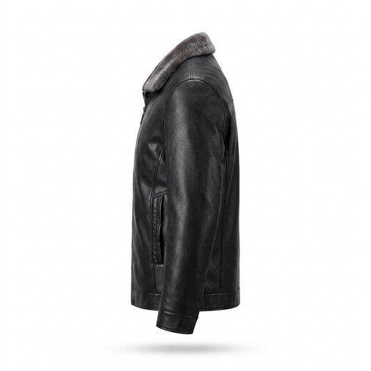 Nobleman Code - Sudom | Gefütterte Glatte Lederjacke Herren