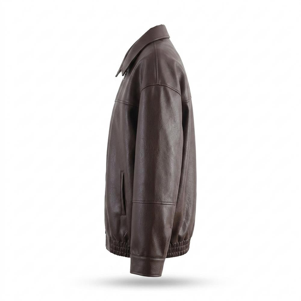 Nobleman Code - Yonid | Gefütterte Locker Geschnittene Lederjacke Unisex