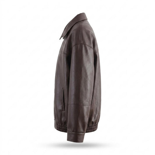 Nobleman Code - Yonid | Gefütterte Locker Geschnittene Lederjacke Unisex