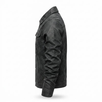 Nobleman Code - Koler | Strukturiert Geknöpft Lederjacke Herren