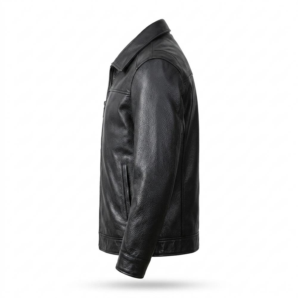 Gentleman Code - Zesil | Genarbte Gefütterte Lederjacke Herren